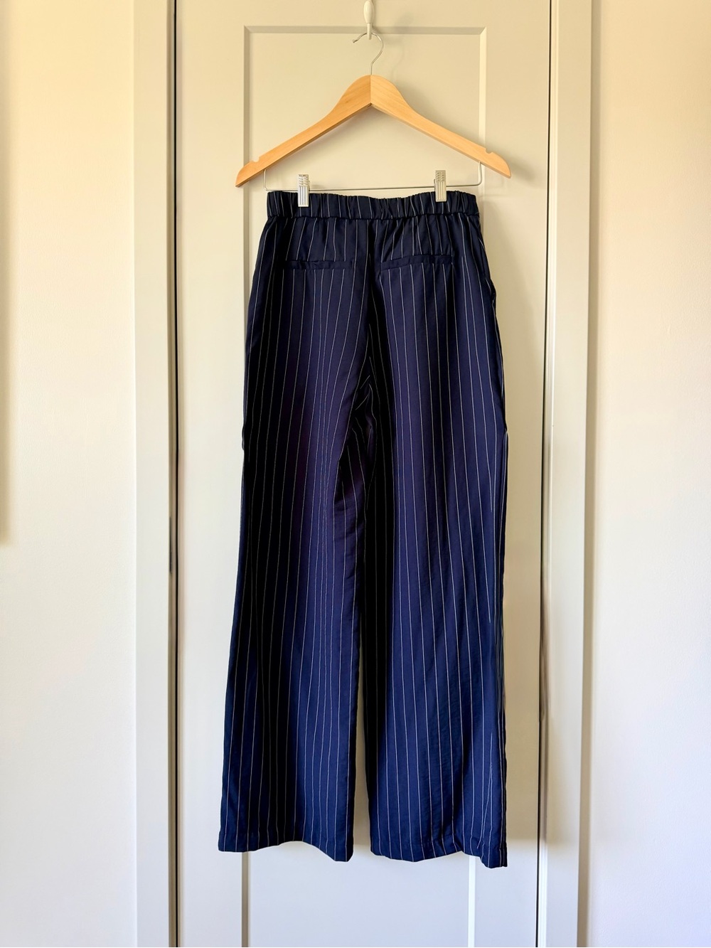Sanctuary Navy Pinstriped Wide Leg Trousers - Picture 2 of 10